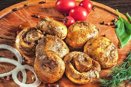 Шампиньоны на мангале