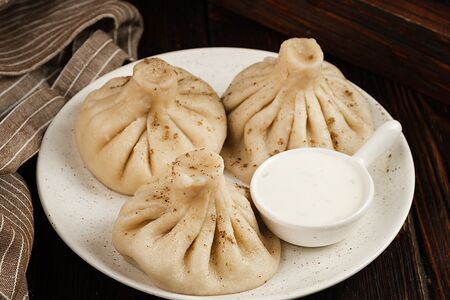 Хинкали с курицей и креветкой