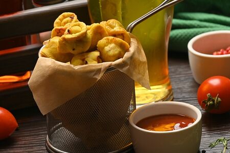 Жареные пельмени