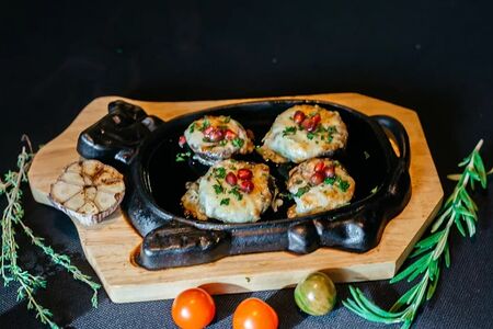 Запеченные грибы с курочкой