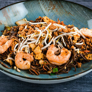 Лапша гречневая с креветкой