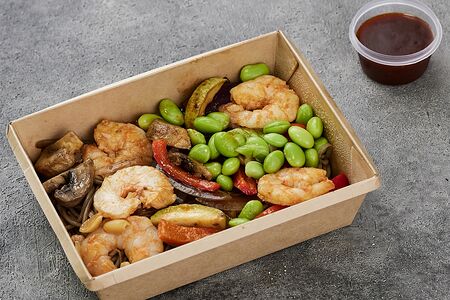 Лапша пад тай с креветками