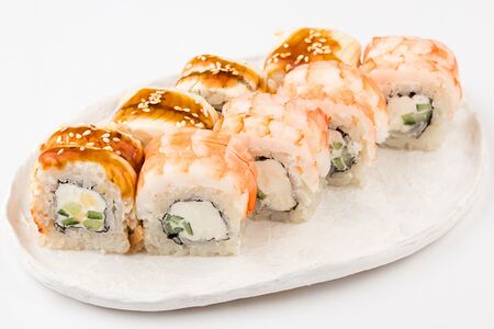 Филадельфия дуо с креветкой и угрем