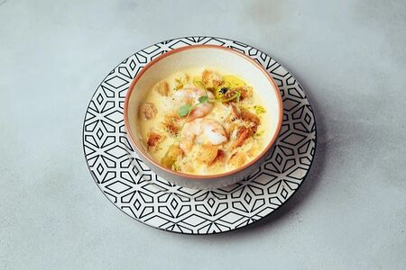 Сырный суп с креветками