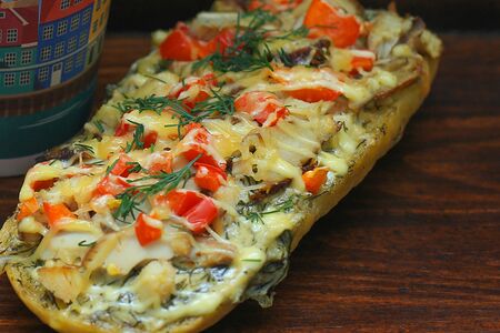 Брускетта с курицей