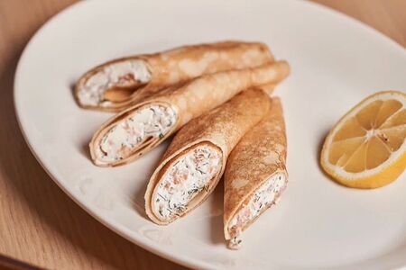 Блины с лососем