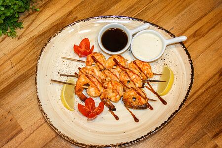 Тигровые креветки на мангале