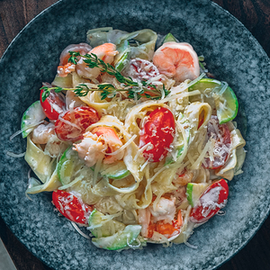 Феттуччине с креветками