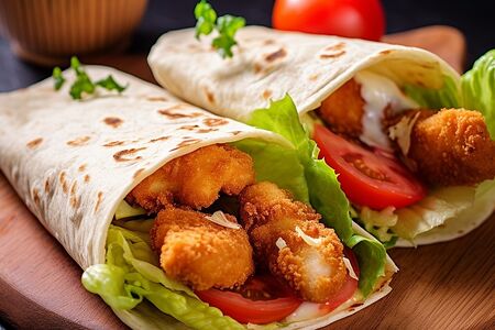 Тортилья с курочкой цезарь