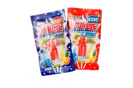 Леденцы на палочке Ukati Boom с шипучкой фруктовые