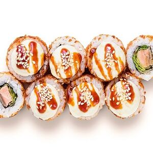 Запечённый ролл с лососем гриль