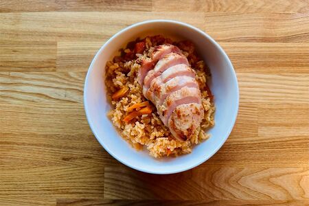 Рис с имбирной курицей