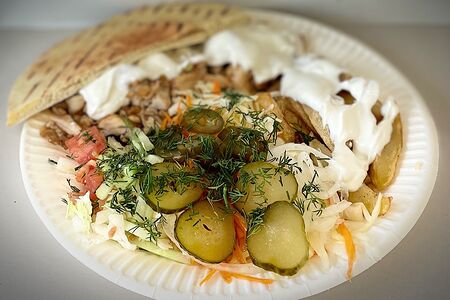 Шаверма на тарелке