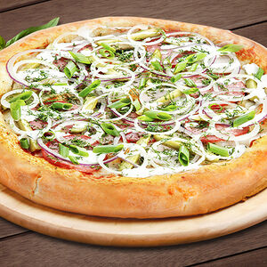 Пицца Деревенская 30 см на тонком тесте