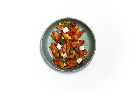 Картофельные дольки с пепперони