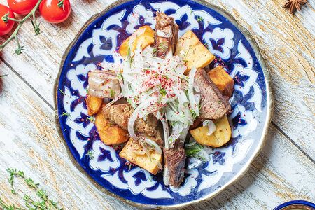 Казан-кебаб с бараниной и телятиной