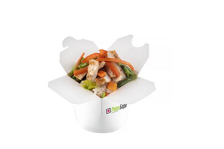 Удон с курицей с соусом терияки