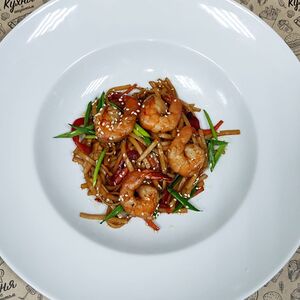 Удон с королевскими креветками