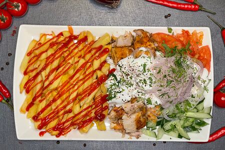 Шаверма на тарелке стандарт