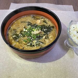 Мисо с креветкой и яйцом