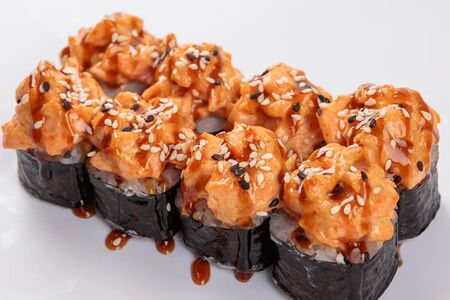 Ролл запеченный Лосось-терияки