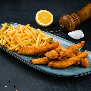 Куриные наггетсы с картофелем фри