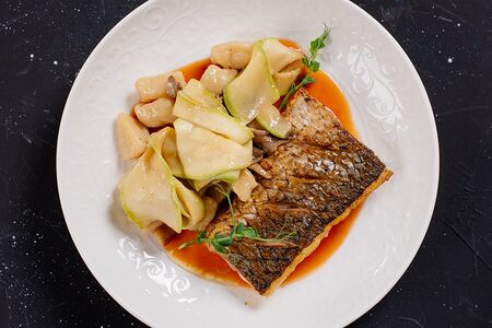 Кефаль с картофельными ньокками