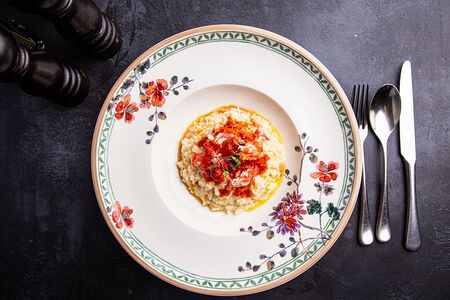 Лимонное ризотто с крабом