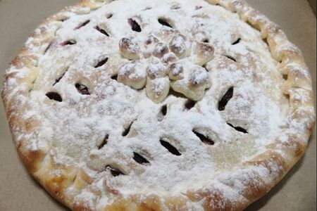 Пирог с курагой и яблоком