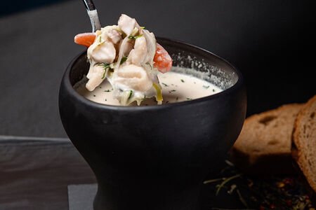 Сливочная уха с северной рыбой