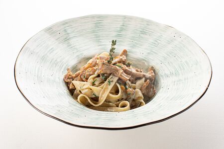 Тальятелле с лисичками и рокфорти