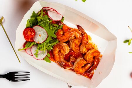 Тигровые креветки в кисло-сладком соусе