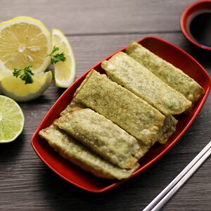 Дамплинги с морепродуктами жареные