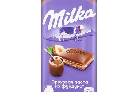 Шоколад молочный ореховая паста из фундука Milka 85г