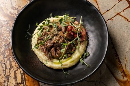 Бефстроганов с трюфельным пюре