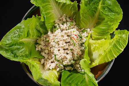 Рубленый цыпленок с салатом латук