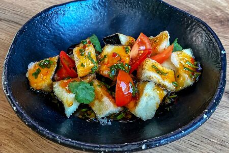 Хрустящие баклажаны с черри