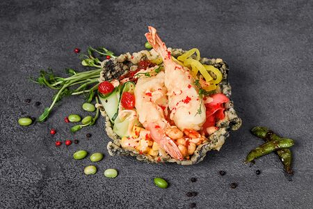 Поке креветка темпура