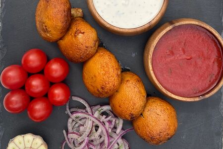 Шампиньоны на мангале