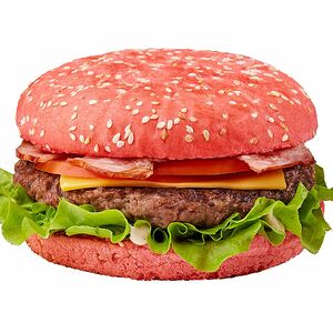 Розовый BBQ бургер