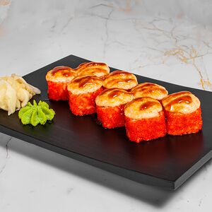 Запечённый ролл с тигровыми креветками