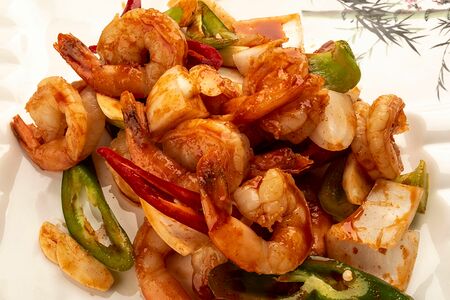 Креветки по-корейски в соусе чили-паста