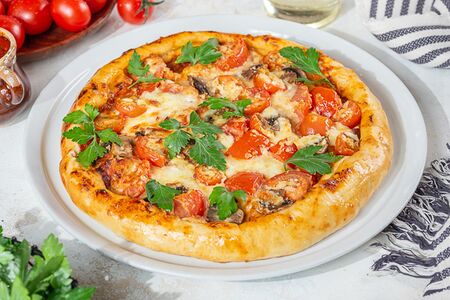 Хачапури с томатами и грибами