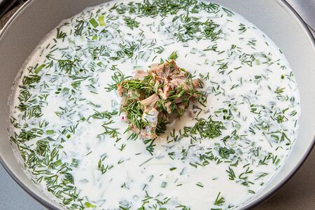 Окрошка с телятиной