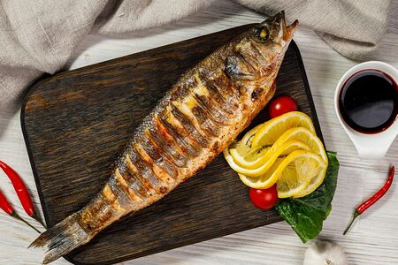 Сибас на мангале