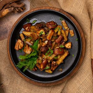 Картофель, жаренный с грибами