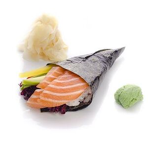 Хенд-ролл с лососем острый