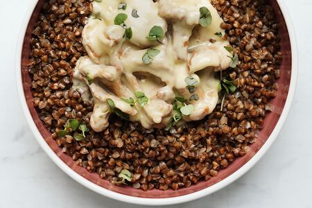 Гречка с лисичками