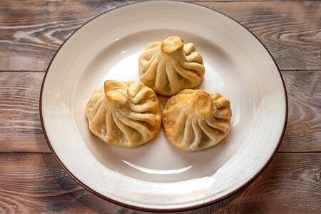 Хинкали жареные с телятиной и свининой