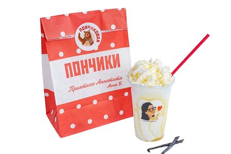 Пончики и ванильный молочный коктейль
